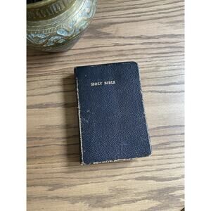 Vintage 1952 Holy Bible Black Soft Cover Revised Standard Version Collins Press